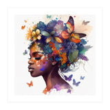 Watercolor Butterfly African Woman #7 (Print Only) thumbnail