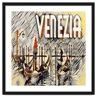 Venezia Vintage Art Gondolas sketch