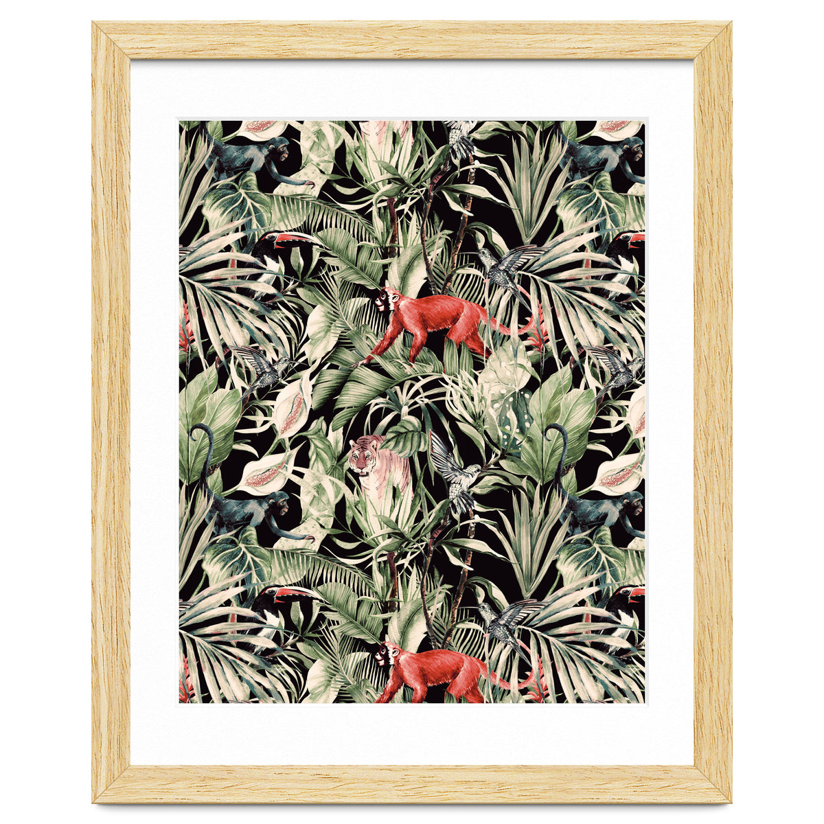 Animals In The Dark Of The Jungle