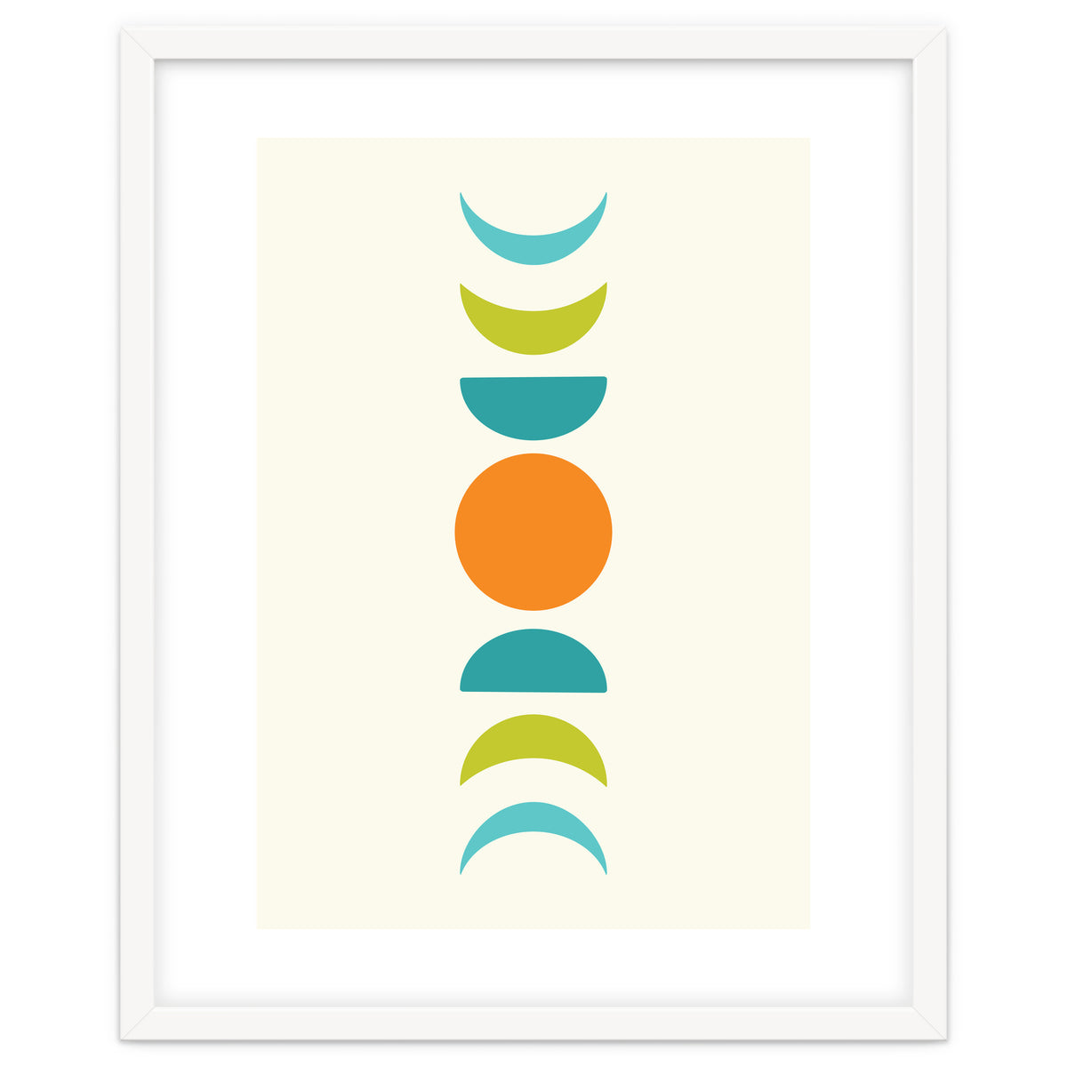 Abstract Moons Teal and Orange