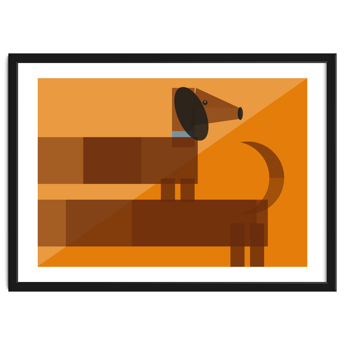 Mid Century Geometric Sausage Dog Dachshund