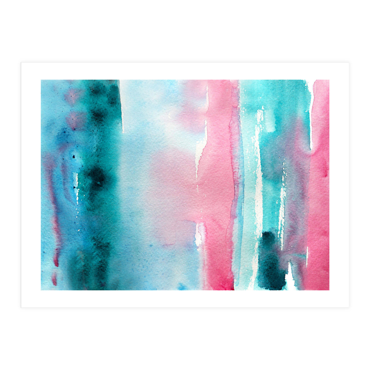 Turquoise love || abstract watercolor (Print Only)
