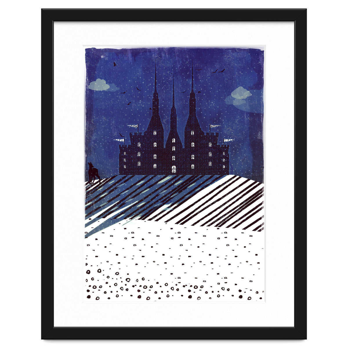 Castle on the hill at night