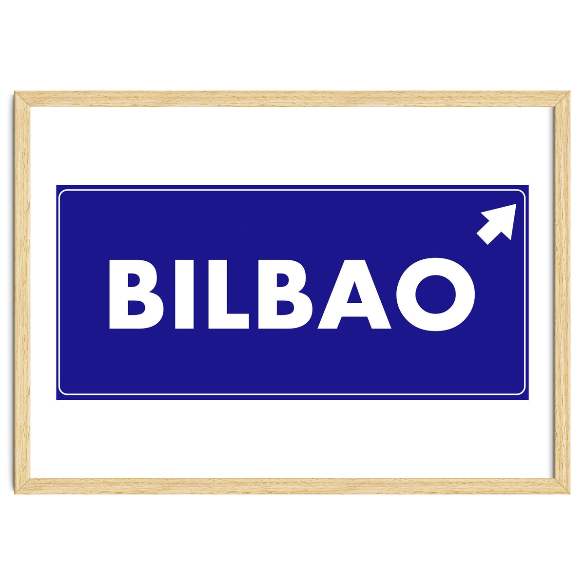 Let`s go to Bilbao, Spain! Blue road sign