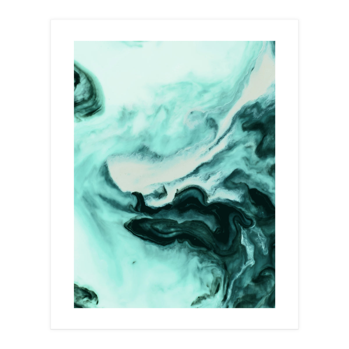 Abstract marbling mint (Print Only)