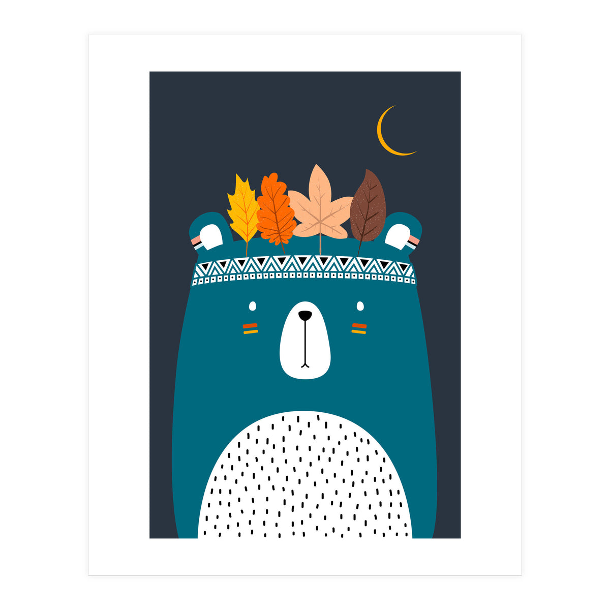 Cute Little Bear Turqouise (Print Only)