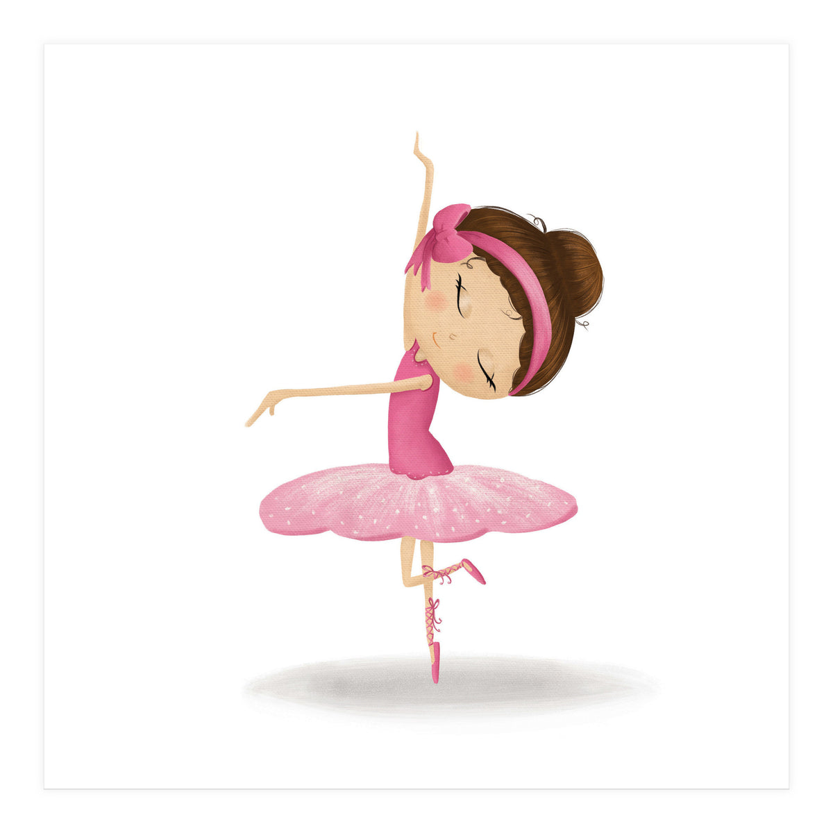 Adorable Twirling Ballerina Nursery Print (Print Only)