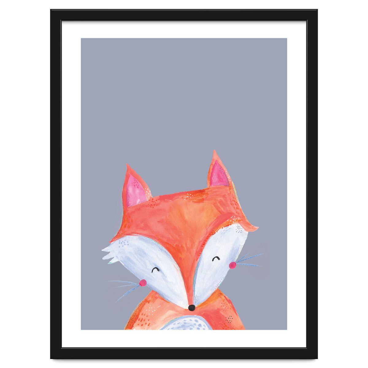 Woodland Fox On Grey