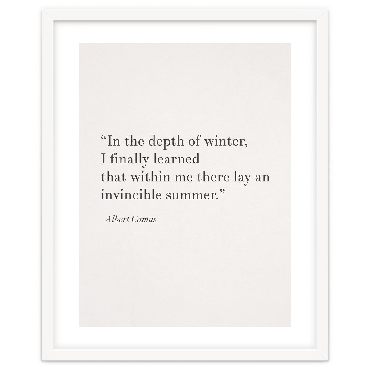 An Invincible Summer By Camus, White