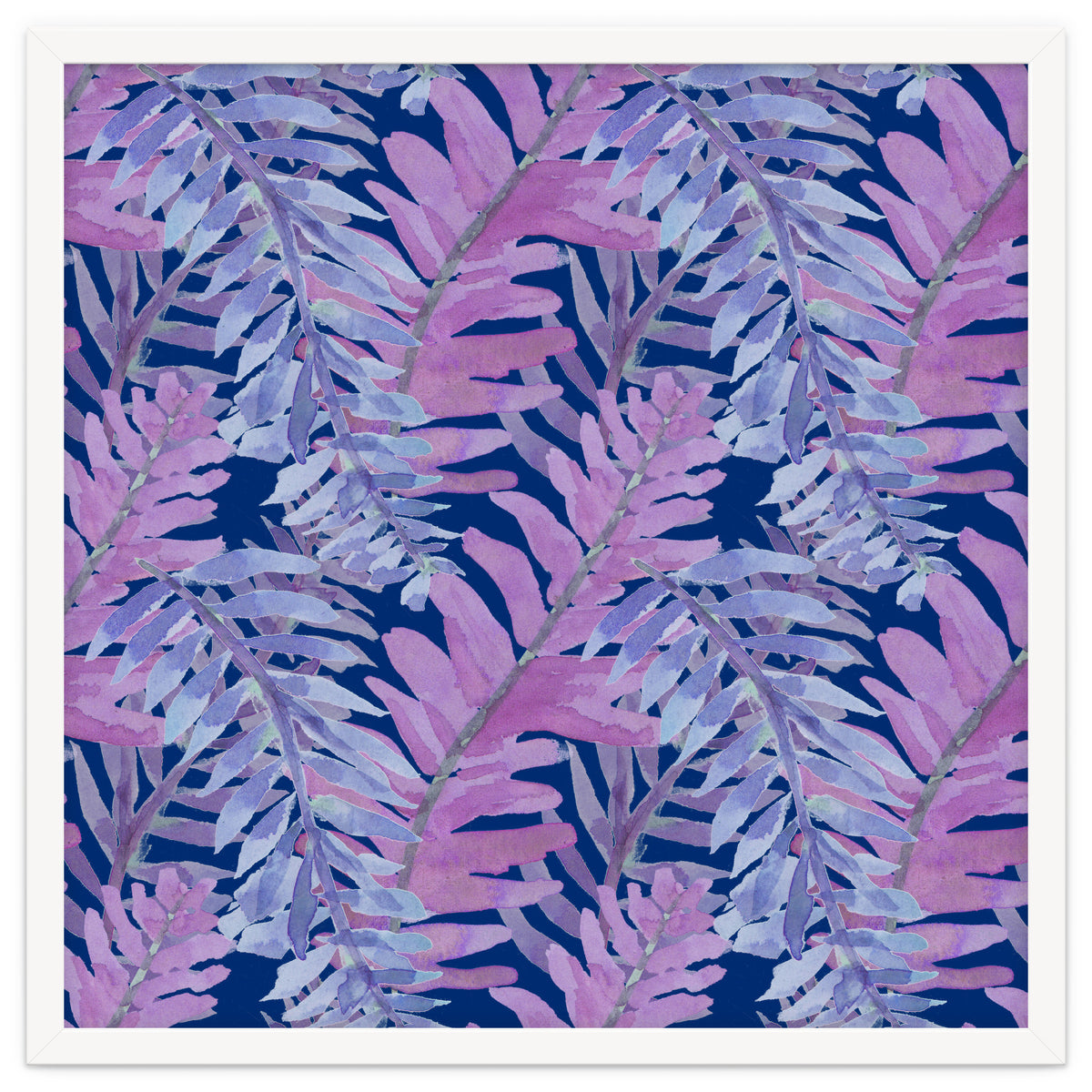 Woodland Ferns in Blue