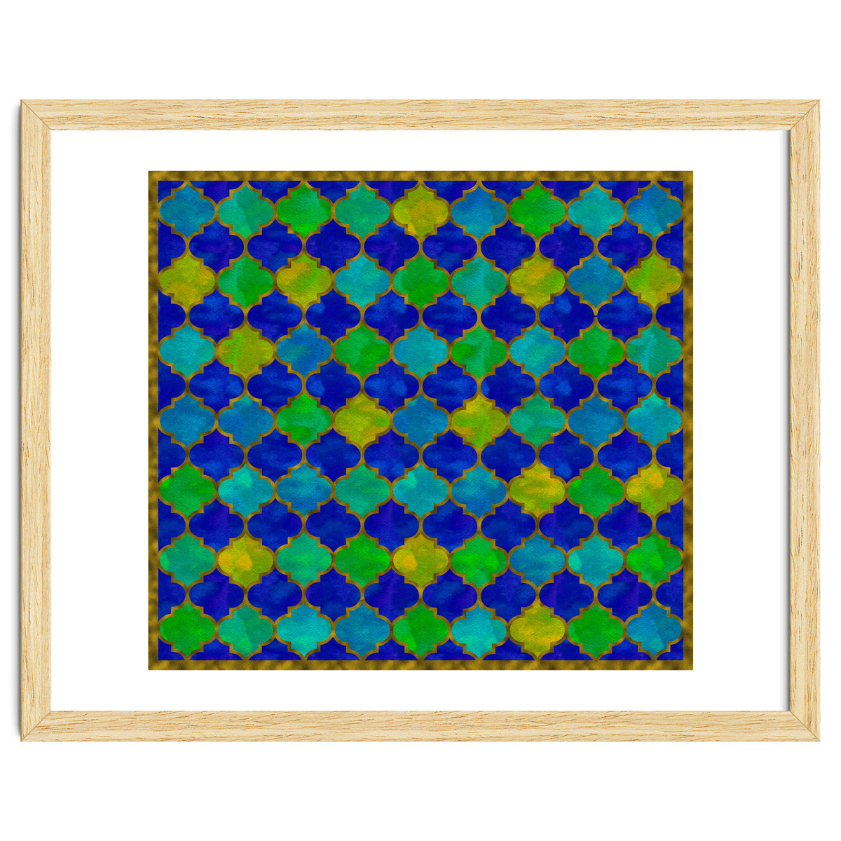 Ocean Breeze - Watercolor Moroccan Lattice