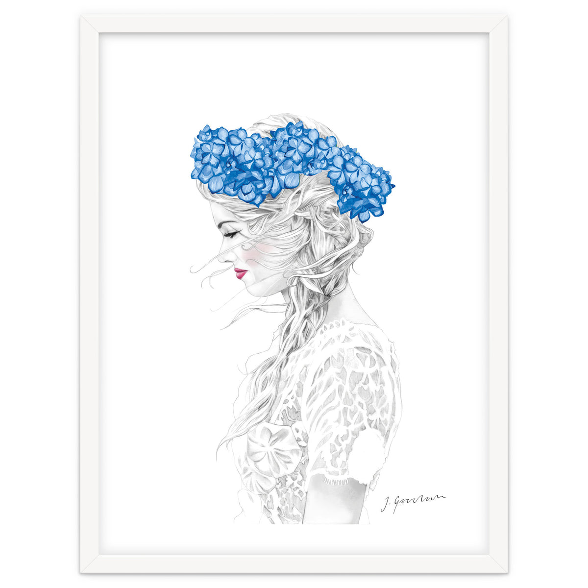 Blue Hydrangea Girl