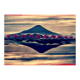 Reflection on Mount Fuji with cherry trees. (Print Only) thumbnail