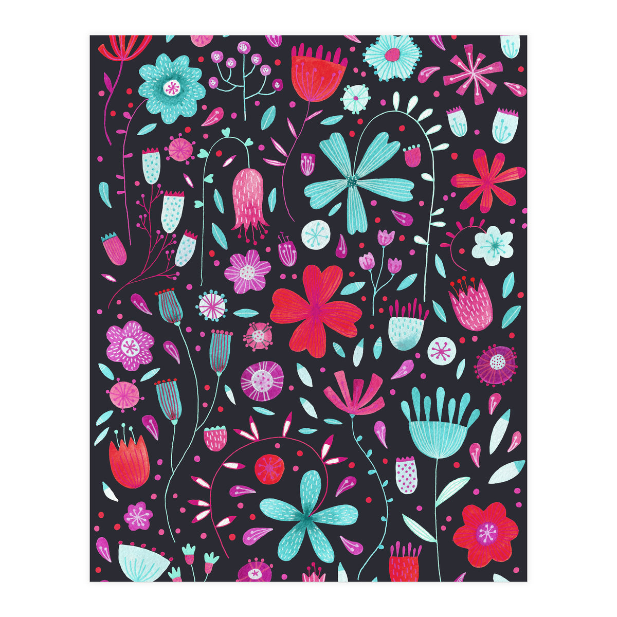 English Meadow Dark Teal (Print Only)