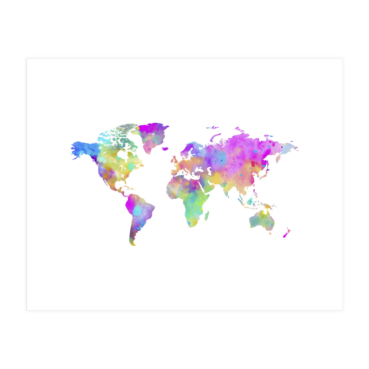Colorful Watercolor Map (Print Only)