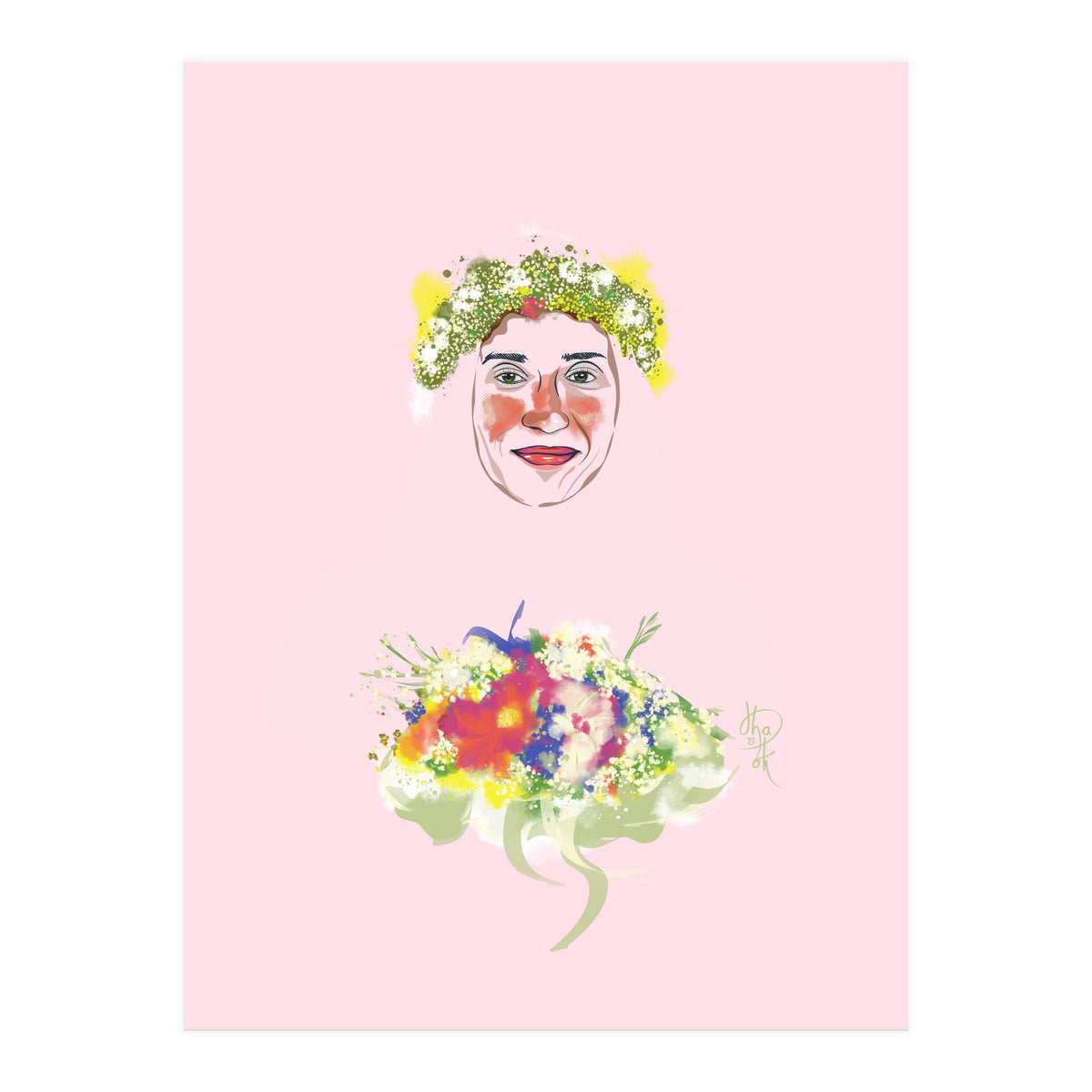 Girl In Wreath 2 (Print Only)