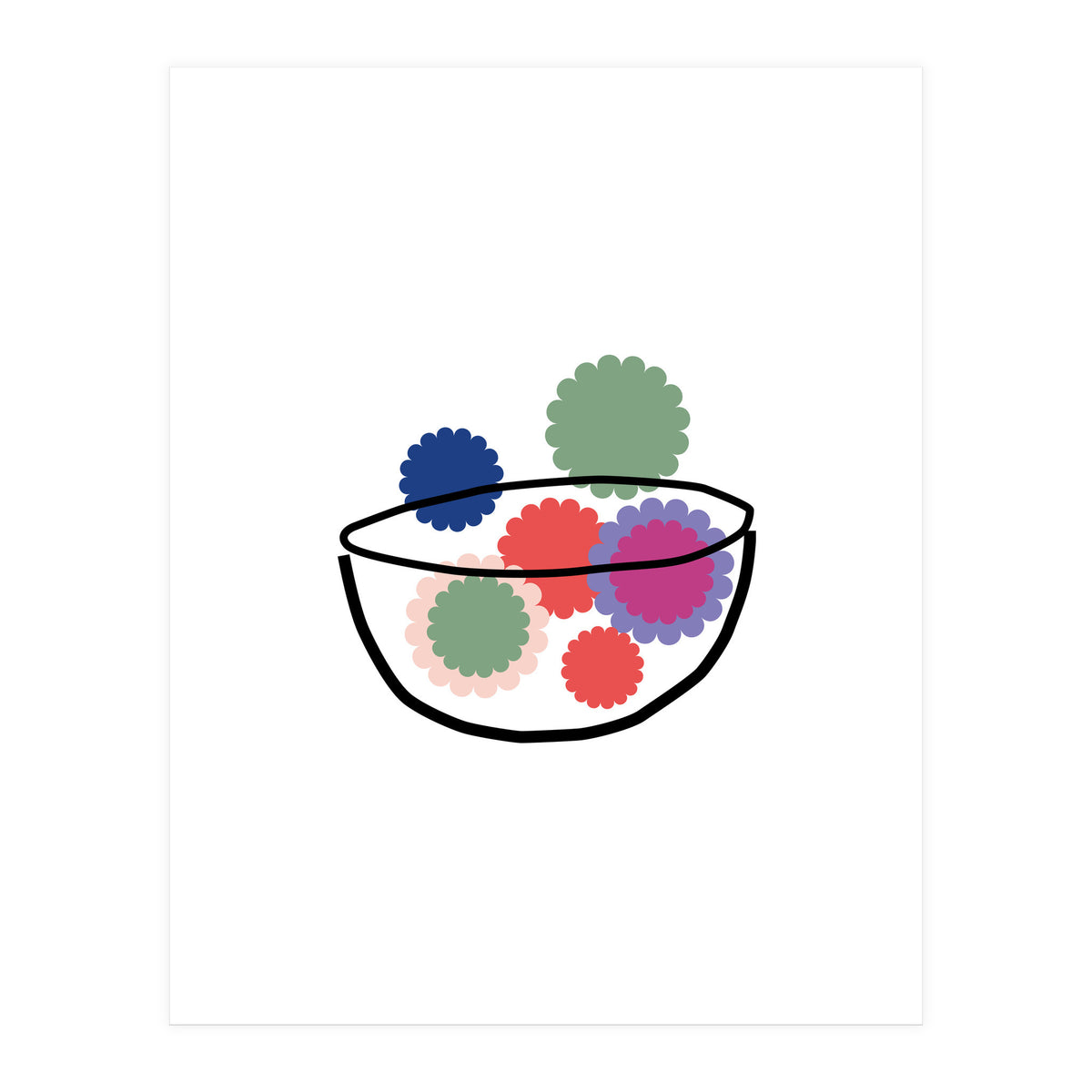 Fruits Or Flowers Rgb White (Print Only)