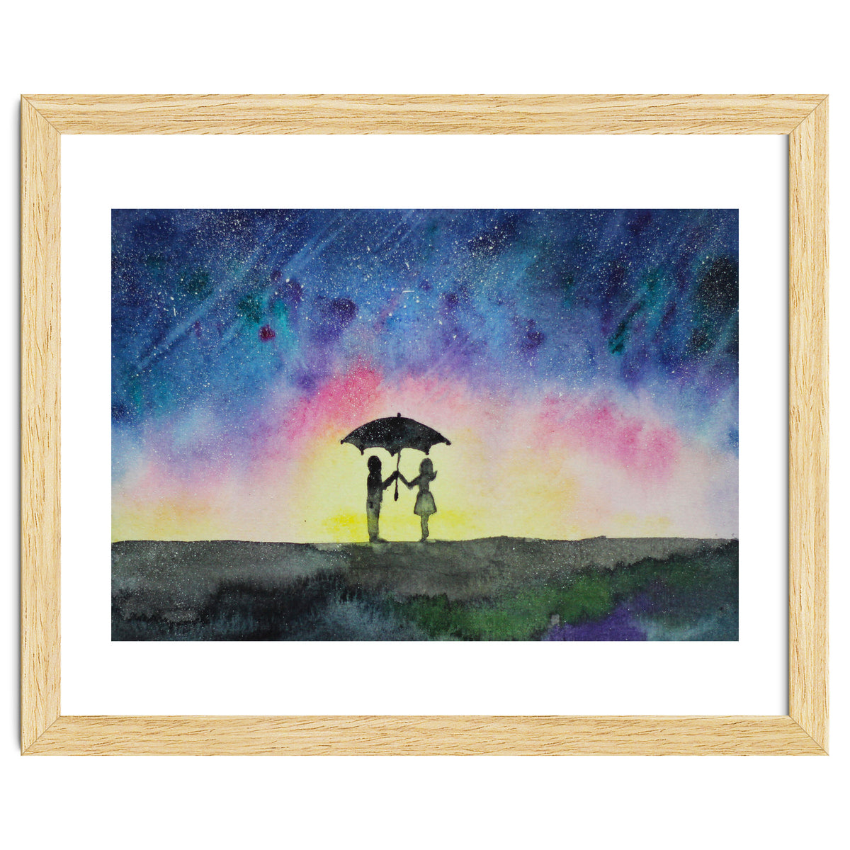 Under the star rain || watercolor