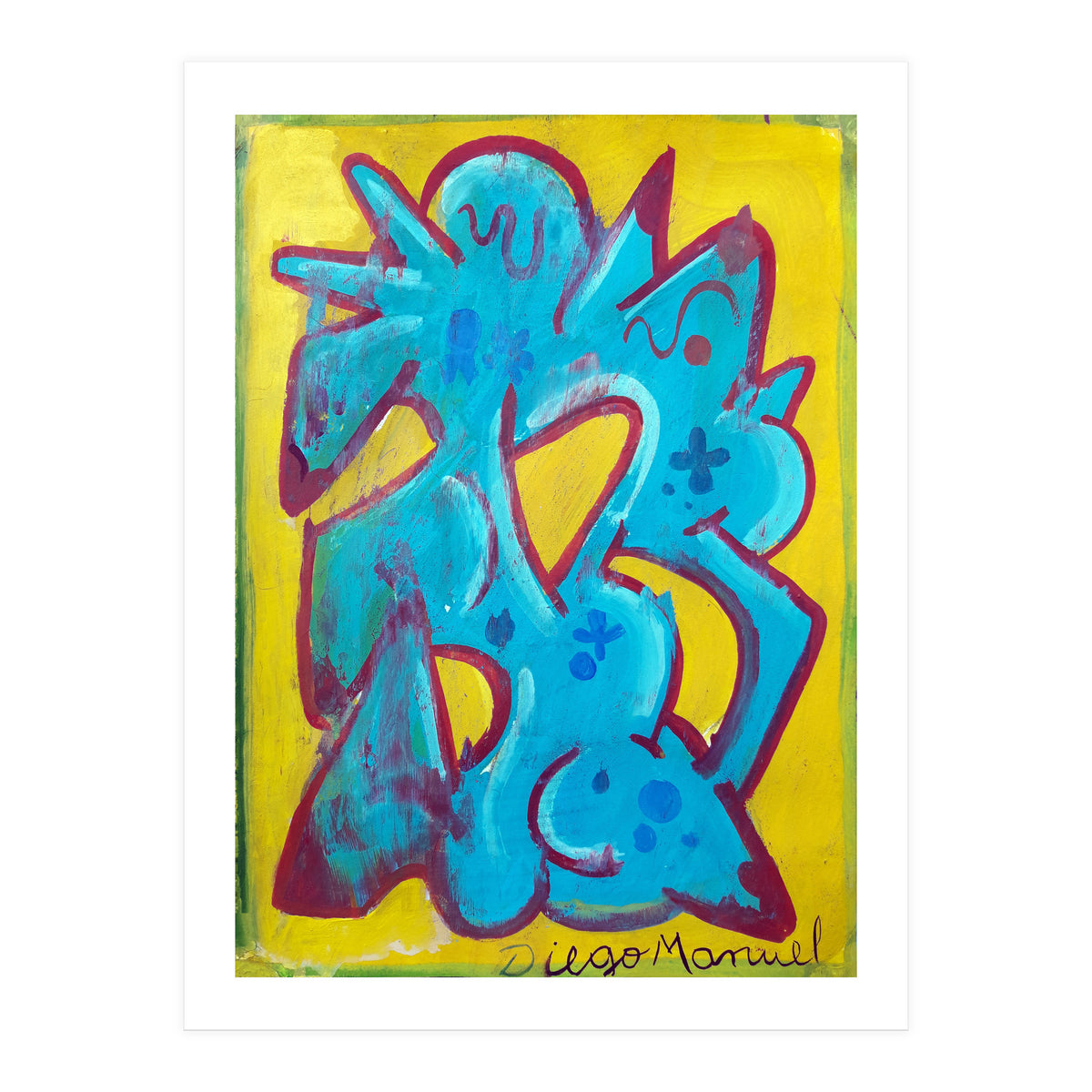 Forma Celeste Sobre Amarillo 4 (Print Only)