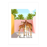 Giraffe Villa | Contemporary Modern Architecture Digital Graphic Art | Wildlife Animals Palm Exotic (Print Only) thumbnail
