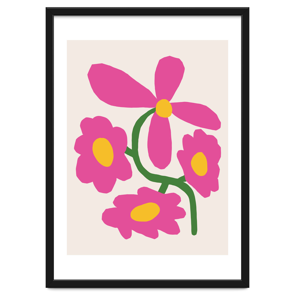 Pink Retro Cut Out Flower