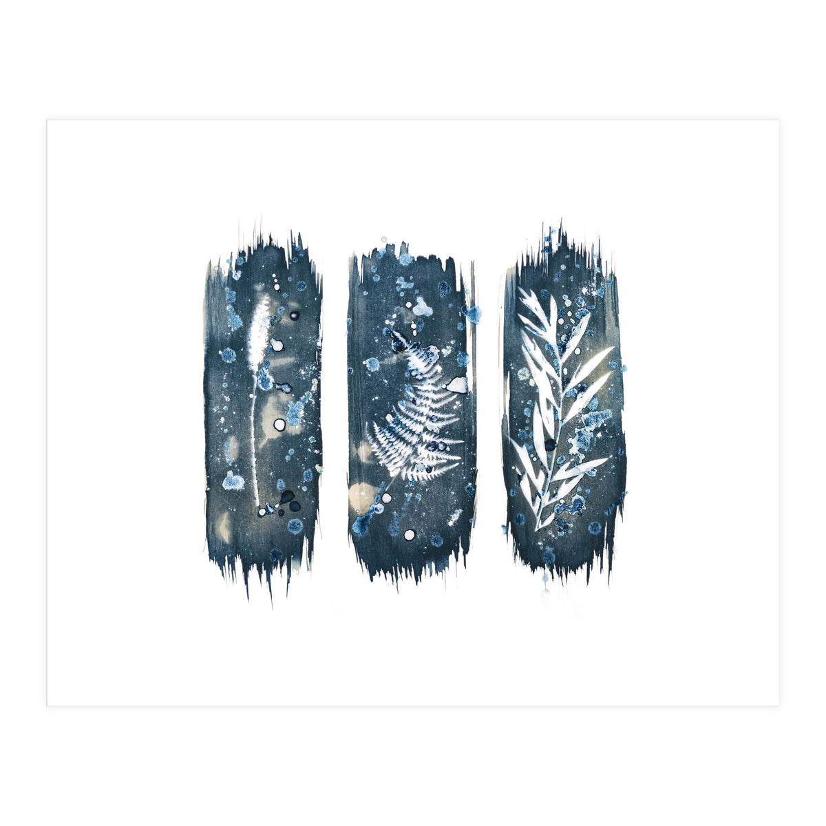 Indigo Blue Botanical Leaves No. 7 (Print Only)