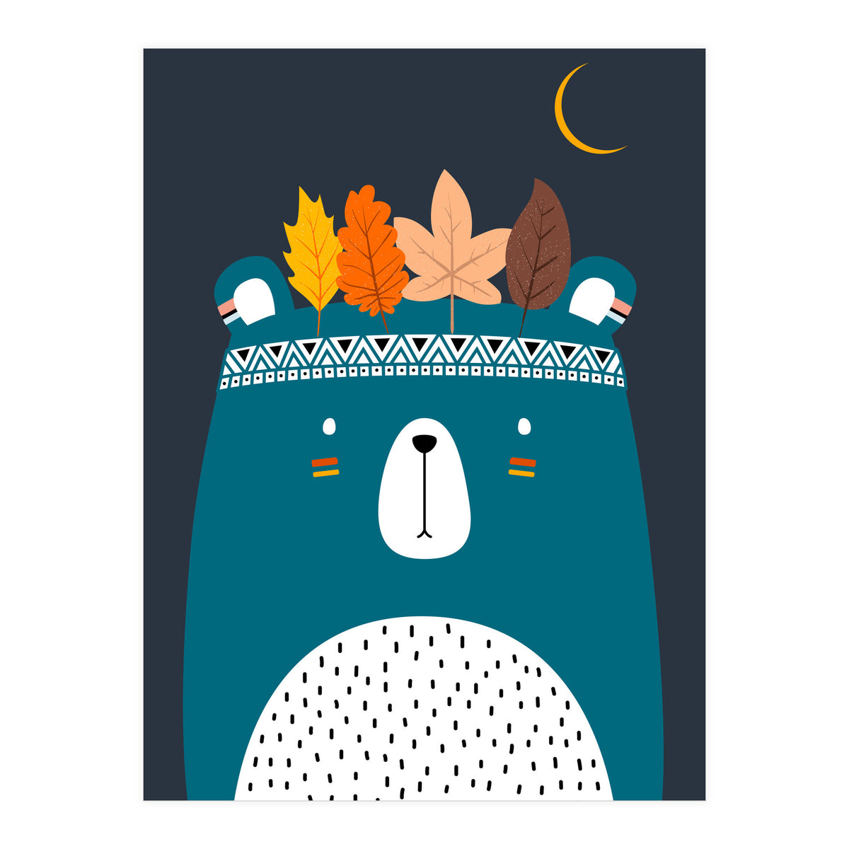 Cute Little Bear Turqouise (Print Only)