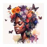 Watercolor Butterfly African Woman #2 (Print Only) thumbnail