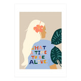 What A Time To Be Alive | Blonde Woman with a Positive Mindset Gratitude & Good Vibes | Fun Tropical (Print Only) thumbnail