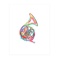 Watercolor French Horn (Print Only)