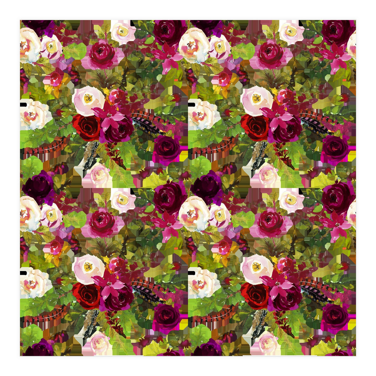 Water Colour Rose Pattern (Print Only)