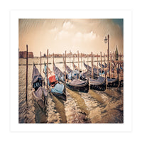 Several Gondolas boats, Colorful Italy  (Print Only)