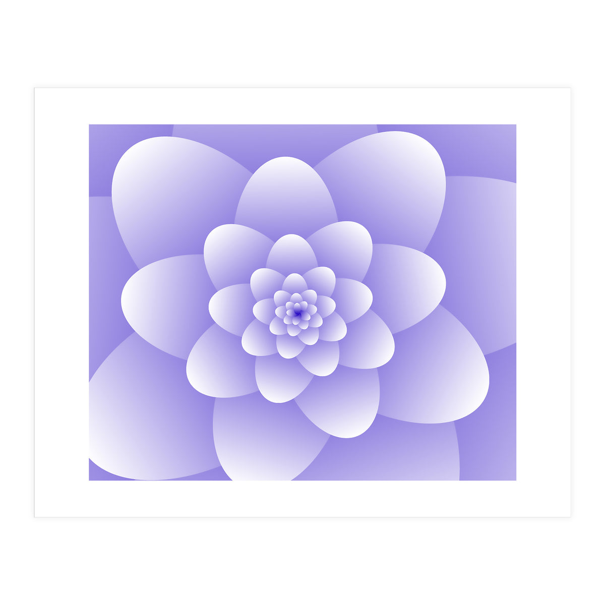 3d Abstract Purple Floral Spiral  (Print Only)
