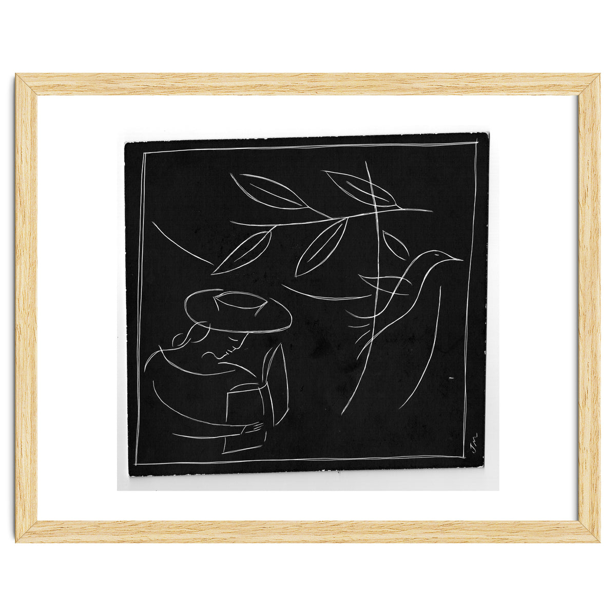 Woman With Bird And Book