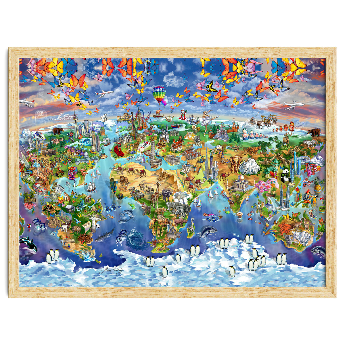 World Wonders Illustrated Map