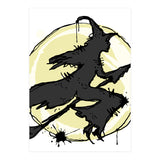 Witch on her broom sketch (Print Only) thumbnail