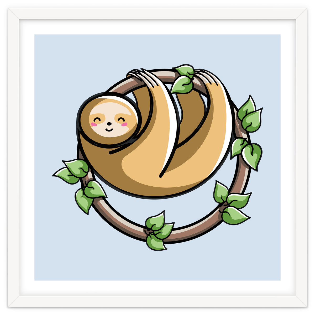 Kawaii Cute Sloth Circle