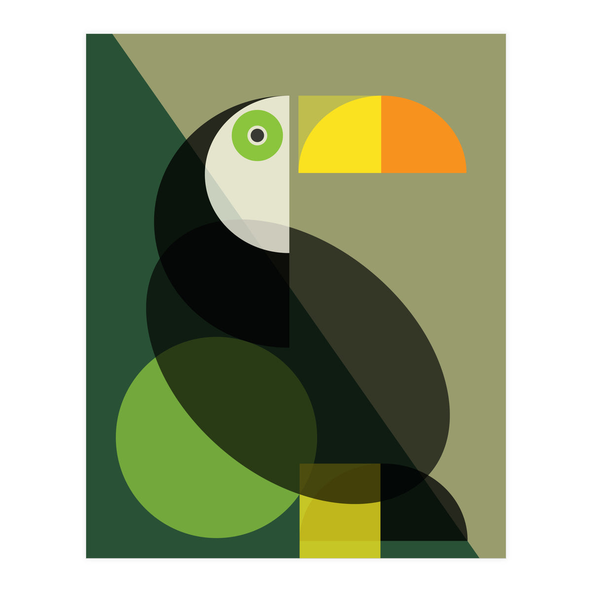 Mid Century Geometric Toucan (Print Only)