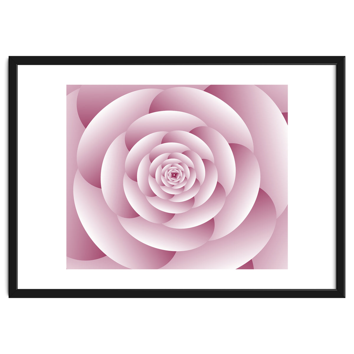 Abstract Rose Spiral 3D Art