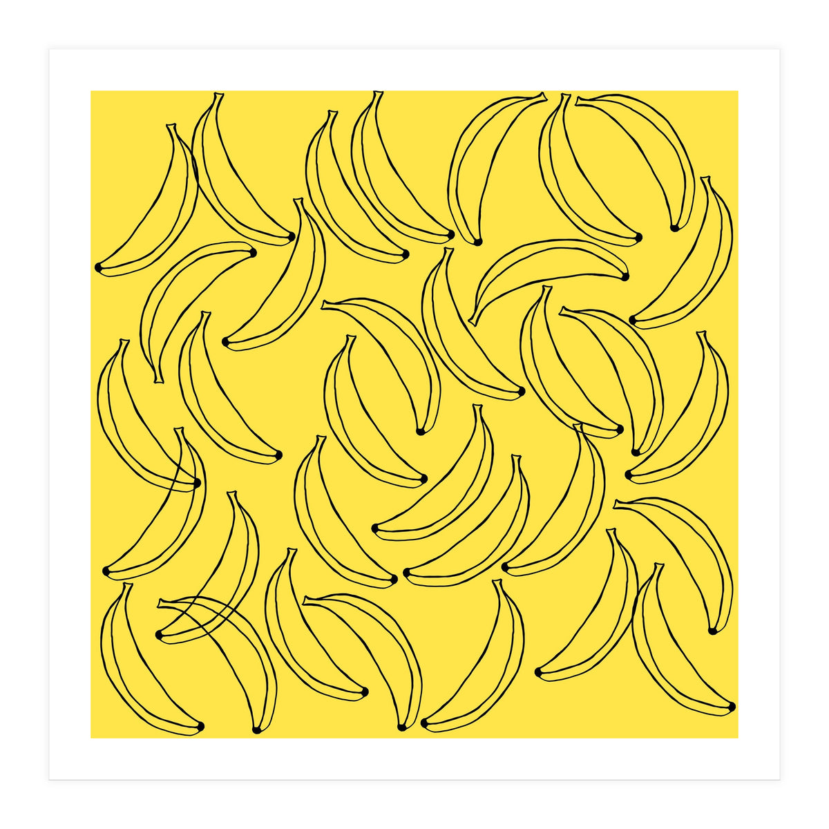Bananas pattern on yellow background (Print Only)