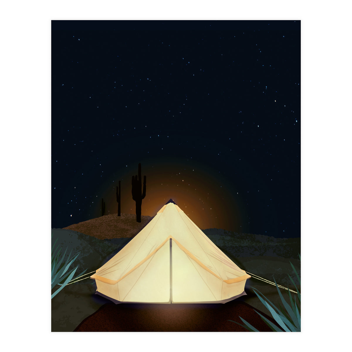 Tent at Night (Print Only)