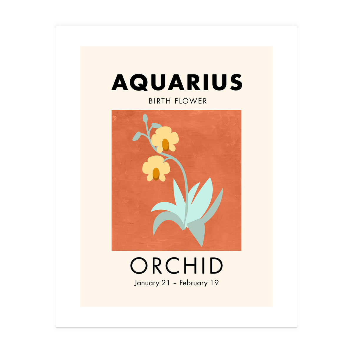 Aquarius Birth Flower Orchid (Print Only)