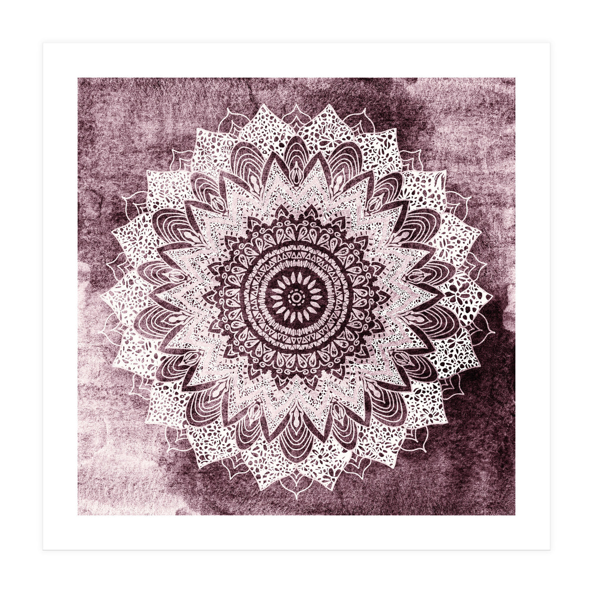Bohochic Mandala In Burgundi (Print Only)