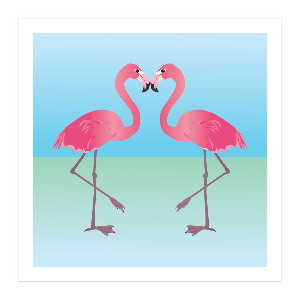 Two Pink flamingo's (Print Only)
