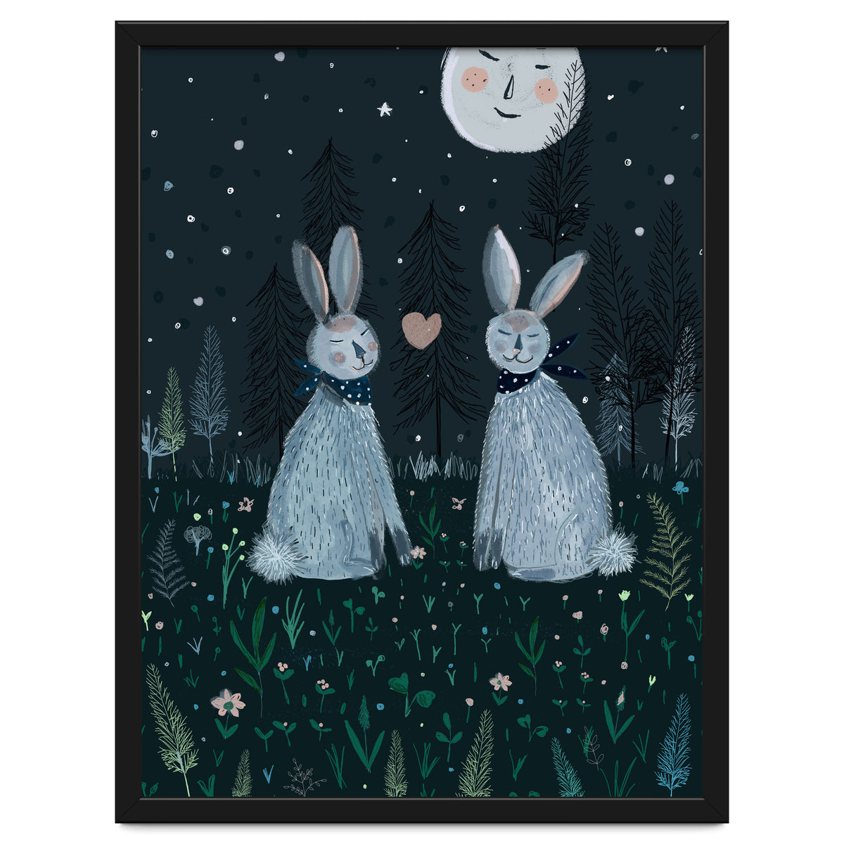 Rabbits in the forest