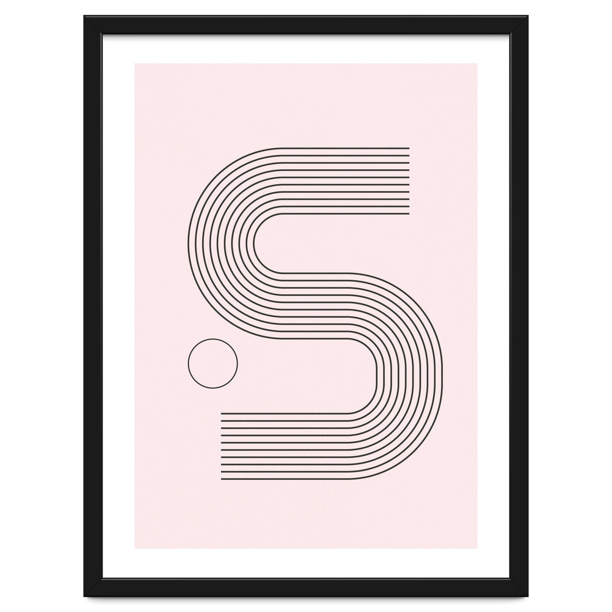 Rainbow Line Art Mid Century Modern