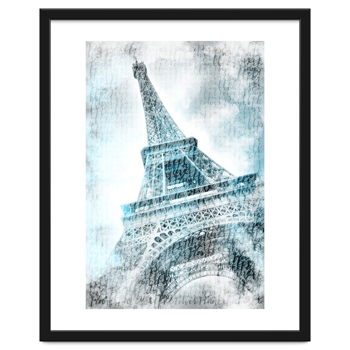 PARIS Watercolor Eiffel Tower | turquoise