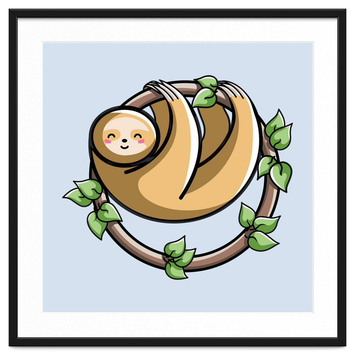 Kawaii Cute Sloth Circle