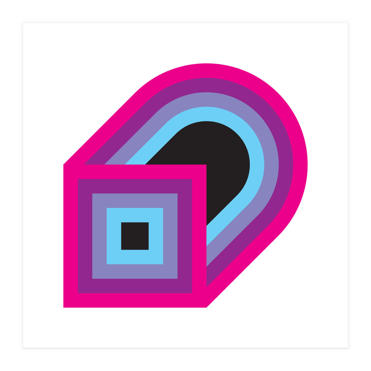 Geometric Shapes No. 41 - purple, blue & lilac (Print Only)