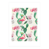 Flamingos, geometric and flowers (Print Only) thumbnail